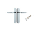 Iver Brunswick Solid Brass Door Lever on Oval Backplate | Passage Kit | 6 Finishes - Polished Chrome
