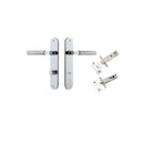 Iver Brunswick Solid Brass Door Lever on Oval Backplate | Separate Privacy Kit | 6 Finishes - Polished Chrome