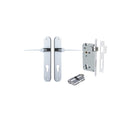 IVER Como Door Lever Handle On Oval Backplate | Entrance Kit (Key/Key) | 7 Finishes - Polished Chrome