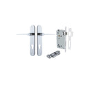 IVER Como Door Lever Handle On Oval Backplate | Entrance Kit (Key/Thumb) | 7 Finishes - Polished Chrome