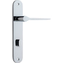 IVER Como Door Lever Handle On Oval Backplate | Privacy Lever Set Only | 7 Finishes - Polished Chrome