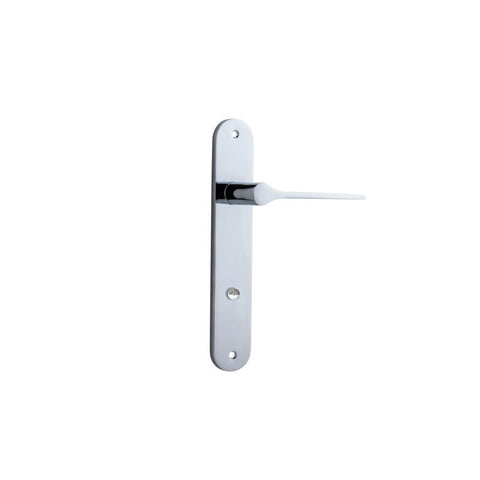 IVER Como Door Lever Handle On Oval Backplate | Passage Lever Set Only | 7 Finishes - Polished Chrome