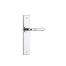 IVER Sarlat Door Lever Handle On Chamfered Backplate | Passage Lever Set Only | 10 Finishes - Polished Chrome