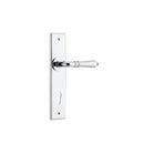 IVER Sarlat Door Lever Handle On Chamfered Backplate | Entrance Lever Set Only | 10 Finishes - Polished Chrome