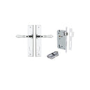 IVER Sarlat Door Lever Handle On Chamfered Backplate | Entrance Kit (Key/Key) | 10 Finishes - Polished Chrome