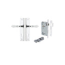 IVER Sarlat Door Lever Handle On Chamfered Backplate | Entrance Kit (Key/Thumb) | 10 Finishes - Polished Chrome