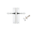IVER Sarlat Door Lever Handle On Chamfered Backplate | Passage Kit | 10 Finishes - Polished Chrome