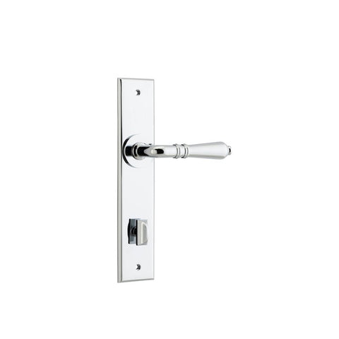 Iver Sarlat Door Lever Handle On Chamfered Backplate - primehardware