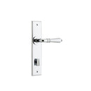 IVER Sarlat Door Lever Handle On Chamfered Backplate | Privacy Lever Set Only | 10 Finishes - Polished Chrome