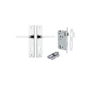Iver Baltimore Door Lever Handle on Chamfered Backplate | Entrance Kit (Key/Key) | 7 Finishes - Polished Chrome