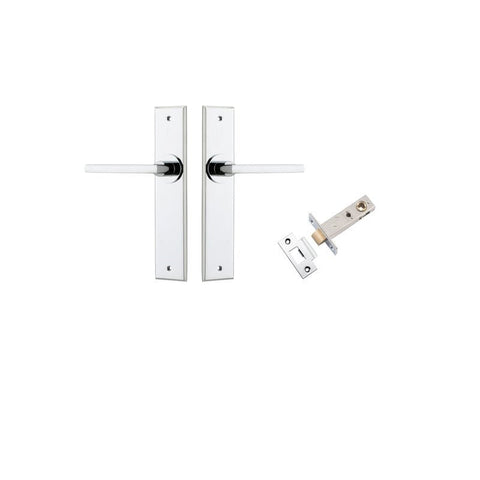 Iver Baltimore Door Lever Handle on Chamfered Backplate | Passage Kit | 7 Finishes - Polished Chrome