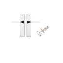 Iver Baltimore Door Lever Handle on Chamfered Backplate | Passage Kit | 7 Finishes - Polished Chrome