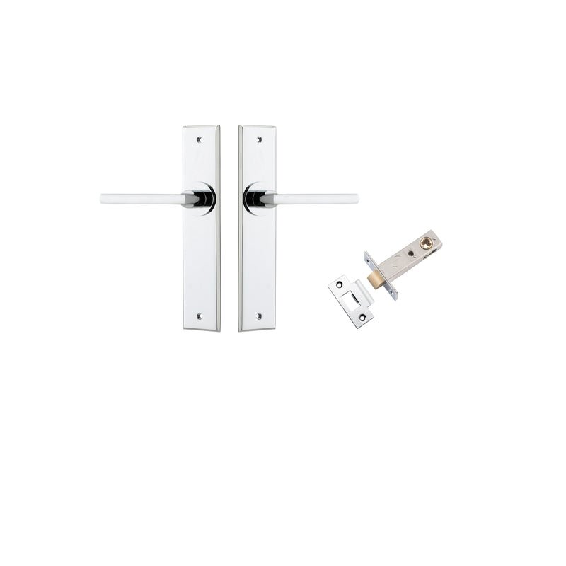 Iver Baltimore Door Lever Handle On Chamfered Backplate - primehardware