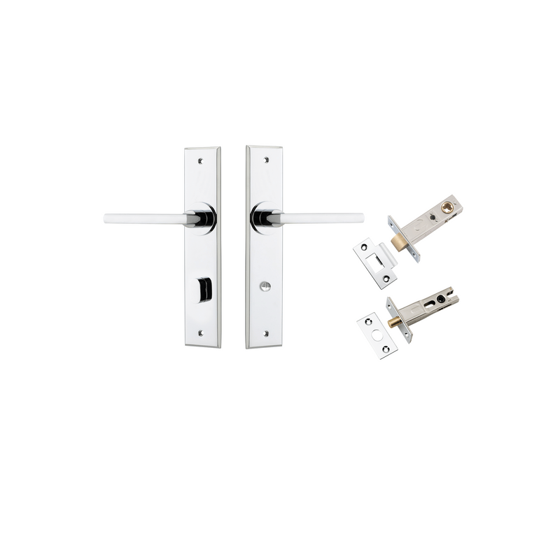 Iver Baltimore Door Lever Handle On Chamfered Backplate - primehardware