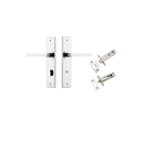 Iver Baltimore Door Lever Handle on Chamfered Backplate | Entrance Kit (Key/Thumb) | 7 Finishes - Polished Chrome