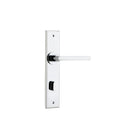 Iver Baltimore Door Lever Handle on Chamfered Backplate | Privacy Lever Set Only | 7 Finishes - Polished Chrome