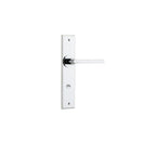 Iver Baltimore Door Lever Handle on Chamfered Backplate | Passage Lever Set Only | 7 Finishes - Polished Chrome