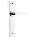 IVER Bronte Door Lever Handle On Chamfered Backplate | Passage Lever Set Only | 7 Finishes - Polished Chrome