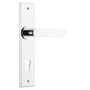 IVER Bronte Door Lever Handle On Chamfered Backplate | Entrance Lever Set Only | 7 Finishes - Polished Chrome