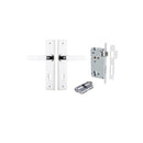 IVER Bronte Door Lever Handle On Chamfered Backplate | Entrance Kit (Key/Key) | 7 Finishes - Polished Chrome