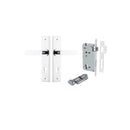 IVER Bronte Door Lever Handle On Chamfered Backplate | Entrance Kit (Key/Thumb) | 7 Finishes - Polished Chrome