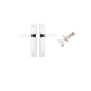 IVER Bronte Door Lever Handle On Chamfered Backplate | Passage Kit | 7 Finishes - Polished Chrome