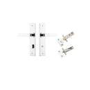 IVER Bronte Door Lever Handle On Chamfered Backplate | Separate Privacy Kit | 7 Finishes - Polished Chrome
