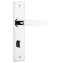 IVER Bronte Door Lever Handle On Chamfered Backplate | Privacy Lever Set Only | 7 Finishes - Polished Chrome