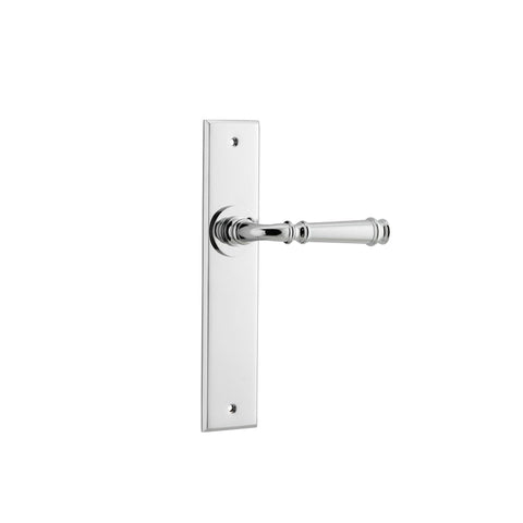 IVER Verona Door Lever Handle On Chamfered Backplate | Passage Lever Set Only | 9 Finishes - Polished Chrome