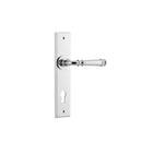 IVER Verona Door Lever Handle On Chamfered Backplate | Entrance Lever Set Only | 9 Finishes - Polished Chrome