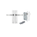 IVER Verona Door Lever Handle On Chamfered Backplate | Entrance Kit (Key/Thumb) | 9 Finishes - Polished Chrome