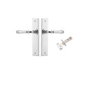 IVER Verona Door Lever Handle On Chamfered Backplate | Passage Kit | 9 Finishes - Polished Chrome