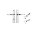 IVER Verona Door Lever Handle On Chamfered Backplate | Separate Privacy Kit | 9 Finishes - Polished Chrome