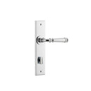 IVER Verona Door Lever Handle On Chamfered Backplate | Privacy Lever Set Only | 9 Finishes - Polished Chrome