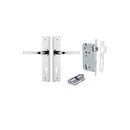 IVER Annecy Door Lever Handle On Chamfered Backplate | Entrance Kit (Key/Key) | 9 Finishes - Polished Chrome