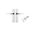 IVER Annecy Door Lever Handle On Chamfered Backplate | Passage Kit | 9 Finishes - Polished Chrome