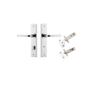 IVER Annecy Door Lever Handle On Chamfered Backplate | Separate Privacy Kit | 9 Finishes - Polished Chrome