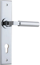 Iver Berlin Door Lever Handle On Chamfered Rectangular Backplate - primehardware