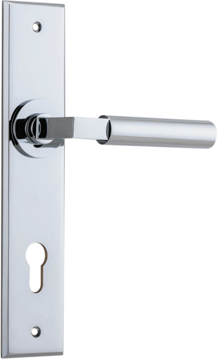 IVER BERLIN DOOR LEVER HANDLE ON CHAMFERED RECTANGULAR BACKPLATE - CUSTOMISE TO YOUR NEEDS