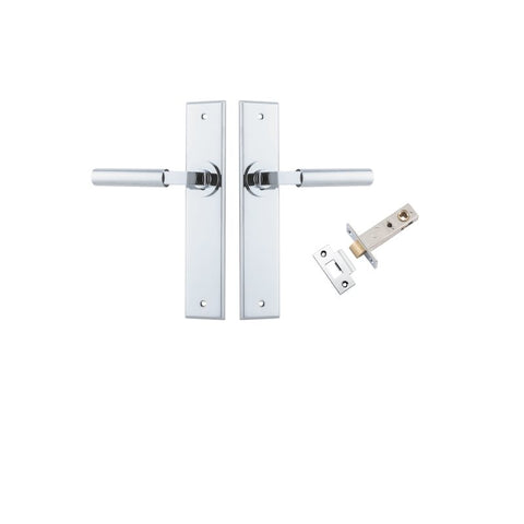 Iver Berlin Door Lever Handle On Chamfered Rectangular Backplate - primehardware