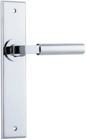 Iver Berlin Door Lever Handle On Chamfered Rectangular Backplate - primehardware