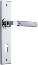 IVER Brunswick Door Lever Handle On Chamfered Backplate | Entrance Lever Set Only | 6 Finishes - Polished Chrome