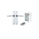 IVER Brunswick Door Lever Handle On Chamfered Backplate | Entrance Kit (Key/Key) | 6 Finishes - Polished Chrome