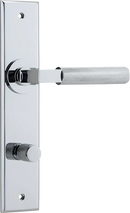 IVER Brunswick Door Lever Handle On Chamfered Backplate | Privacy Lever Set Only | 6 Finishes - Polished Chrome