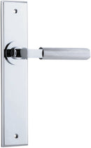 IVER Brunswick Door Lever Handle On Chamfered Backplate | Passage Lever Set Only | 6 Finishes - Polished Chrome