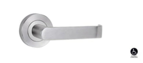 Lockwood 1360 Series 59 Lever on Round Rose External Half Set Satin Chrome 1360/59SC - primehardware