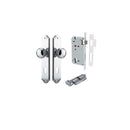 IVER Paddington Door Knob On Shouldered Backplate | Entrance Kit (Key/Thumb) | 9 Finishes - Polished Chrome