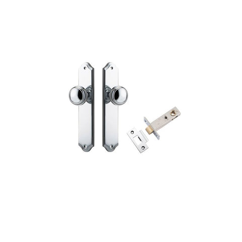 IVER Paddington Door Knob On Shouldered Backplate | Passage Kit | 9 Finishes - Polished Chrome
