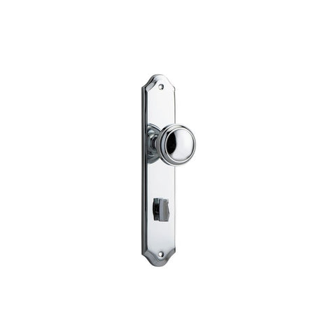 IVER Paddington Door Knob On Shouldered Backplate | Privacy Lever Set Only | 9 Finishes - Polished Chrome