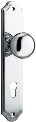 IVER Cambridge Door Knob On Shouldered Backplate | Entrance Lever Set Only | 9 Finishes - Polished Chrome